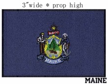 Maine Bandeira 3.0 "wide remendo do bordado de flores/duas pessoas/montanha 2024 - compre barato