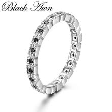 [BLACK AWN] 925 Sterling Silver Jewelry Trendy Engagement Rings for Women Round Finger Ring Femme Bague G012 2024 - buy cheap