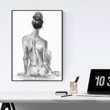 Impresiones de decoración del hogar, arte de pared, boceto desnudo, imágenes de mujer, lienzo Modular, estilo nórdico, póster moderno para fondo de cabecera 2024 - compra barato