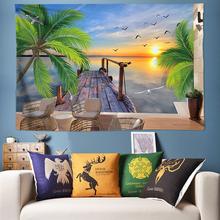 Hawaiian Beach Scenery 3D Tapestry Bohemian Flowers Mandala Tapestry Wall Fabric Psychedelic Hippie Tapestries Large 170cm*240cm 2024 - buy cheap