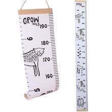 Cartoon Baby Kids Growth Chart Record Wood Frame Fabric Height Measurement Ruler for Boys & Girls Child's Room Wall Decoration 2024 - купить недорого