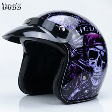 VOSS винтажный мотоциклетный шлем с открытым лицом Ретро 3/4 половина шлем Мото шлем Casco Motocicleta Capacete для мотокросса para DOT 2024 - купить недорого