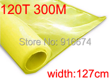 Free shipping  5 meters 120T 300M yellow color polyester silk screen printing mesh 120T 127CM width 2024 - buy cheap