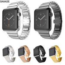 Pulseira de aço inoxidável para apple watch, 40mm, 44mm, 38mm, 42mm, fecho borboleta, metal, para iwatch series 1, 2, 3, 4, 5 bandas 2024 - compre barato