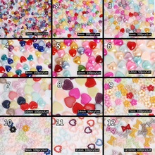 20-300pcs Flower/Heart/Star/Bow Flat Back Cabochon ABS Imitation Plastic Pearl Beads For DIY Craft Scrapbook Decoration 2024 - buy cheap