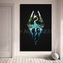 Lâminas skyrim símbolo da arte da parede quadros quadros de parede quadros da lona para o escritório sala estar decoração casa 2024 - compre barato