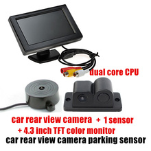 Sensor de aparcamiento con vídeo 3 en 1 LED, cámara de visión trasera, monitor de 4,3 pulgadas, 1 sensor 2024 - compra barato