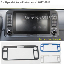 Car Sticker Middle Console Central Control Navigation Switch Trim Frame Parts For Hyundai Kona Encino Kauai 2017 2018 2019 2020 2024 - buy cheap