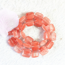 Fashion cherry pink watermelon crystal stone 12*12mm newly high grade square loose beads diy beautiful jewelry 15" B487 2024 - buy cheap
