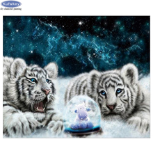 wall art diamond embroidery White Tiger,5d diy diamond painting full square round mosaic picture of rhinestones cross-stitch 2024 - buy cheap