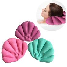 Soft Bath Pillows Home Inflatable Spa Pillow With Suction Cups Shell Shaped Neck Bathtub Cushion Bathroom Products Random Color 2024 - buy cheap