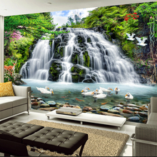 Papel tapiz Mural 3D personalizado para pared, hermoso paisaje natural, cascada de patos, papel de pared para decoración de habitación, TV, sofá 2024 - compra barato