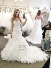 Плиссированное свадебное платье русалки без рукавов, Длинные свадебные платья принцессы, белое свадебное платье с длинным шлейфом 2024 - купить недорого
