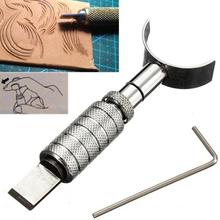 Cuchillo de tallado giratorio de cobre, herramientas de cuero giratorias ajustables hechas a mano, hoja de cuchillo de tallado, herramientas de artesanía de cuero 2024 - compra barato
