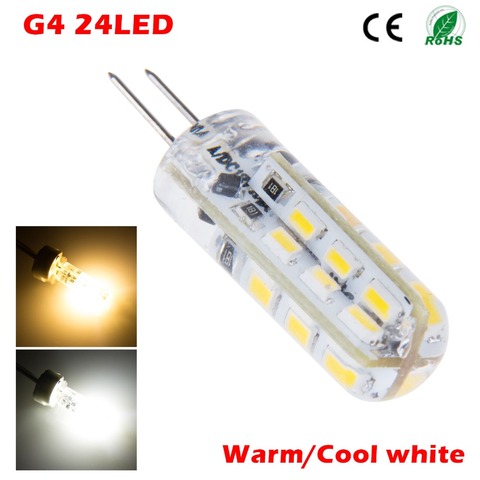 G4 3W 110V 220V LED Bulb 3014 SMD 24PCS  Replace 1.5W halogen lamp 360 Beam Angle AC110V- 220V DC12V Lighting 2022 - buy cheap