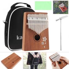 17 Keys Wood Kalimba Single Board Mahogany Sakura Inlay Thumb Piano Set Mbira Mini Keyboard Instrument with Bag 2024 - buy cheap