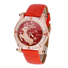 Luxury Reindeer Lady Women's Watch Rhinestone Crystal Cute Deer Fashion Hours Leather Clock Girl's Christmas Gift Melissa Box 2024 - buy cheap