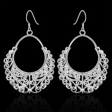 Wholesale silver plated Earring,925 jewelry silver,Hollow Weave Flower Earrings SMTE328 2024 - buy cheap