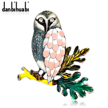 Enamel Rhinestones Owl Branch Silver Color Brooches for Women Men Wedding Banquet Bird Animal Brooch Scarf Pins Jewelry Gifts 2024 - buy cheap