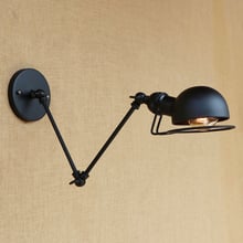 Candelabro moderno de pared para dormitorio, accesorios de iluminación led con brazo flexible, lámpara de pared vintage en superficie, cobre negro, 110/220v 2024 - compra barato