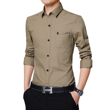 Camisa militar masculina khaki4 cores, camisa casual e respirável de algodão com tamanhos grandes 2024 - compre barato