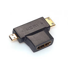 Усовершенствованный 2018 новый компьютерный адаптер Micro USB 3 в 1 HDMI гнездо к мини HDMI штекер + Micro HDMI штекер Адаптер соединитель 2024 - купить недорого