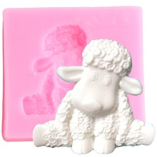 Molde de silicone de ovelha 3d, formas de fondant de animais, ferramentas de decoração de bolo de aniversário de bebê, argila doce, molde de pasta de chocolate 2024 - compre barato