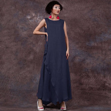 9 Colors 2020 Summer ZANZEA Women Retro Maxi Long Dress Casual Loose Sleeveless Vintage Dress Vestidos Plus Size 2024 - buy cheap