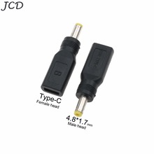 JCD-Adaptador de carga de energía de CC a USB 4,8, USB-C hembra tipo C a 1,7mm x 5,5mm/2,1x3,1mm macho 2024 - compra barato