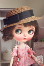 Camisa rosa sem alças com ombros de fora, chapéu marrom para blyth 1/6, acessórios para bonecas, 1 peça 2024 - compre barato