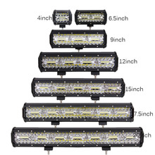 Barra de luz led 4x4 com lâmpada combo, 4, 6.5, 9, 12, 15, 17.5, 20 polegadas, 12v, 24v, 60w, 180w, para carro, caminhão, 4wd, suv, atv, trailer, picape 2024 - compre barato