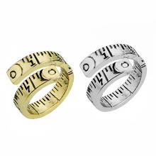 Золотая Серебряная измерительная линейка, витое кольцо для женщин и мужчин, модные регулируемые измерительные ленты, кольца, ювелирные изделия на палец, подарок для вечеринки 2024 - купить недорого