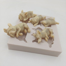 Minsunbak-Molde de silicona para pastel, herramienta de decoración de pasteles de Chocolate 3D, con 6 estilos diferentes de perro, para hornear 2024 - compra barato