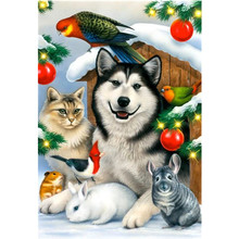 3d rubik pintura diamante animais, cão, gato, ponto cruz quadrado completo mosaico bordado diamante venda decoração casa 2024 - compre barato