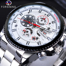 Forsining Fashion Mens Watch Automatic Sports Calendar Date Waterproof Relogio Masculino Stainless Steel Band Mechanical Watches 2024 - buy cheap
