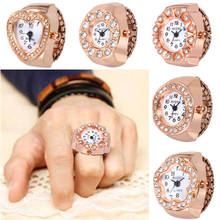 Susenstone циферблат кварцевые аналоговые часы креативные стальные крутые эластичные кварцевые часы с кольцом на палец наручные часы подарок Reloj femenino #30 2024 - купить недорого