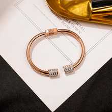 2019 Trendy Rose Gold Women Bangle Titanium Steel Luxury Brand Crystal Lover Bracelet Fashion Jewelry Accessories Pulseira Gifts 2024 - buy cheap