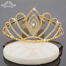 Gold Color Wedding Crown Queen Bridal Tiaras Bride Crystal Princess Crown Headband Wedding Hair Accessories Hair jewelry 2024 - buy cheap