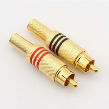 10pcs  Metel RCA Phono Male Plug Non Solder Connector Adapter Terminal AV Audio 2024 - buy cheap