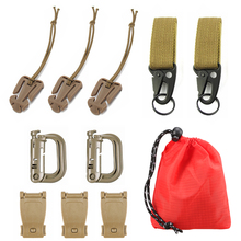 11 pieces D-Rings Buckle bushcraft kit Connect molle attach Strap link Tactical Backpack Bag Webbing Belt Clip Buckles Straps 2024 - buy cheap