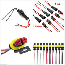 10 kit 2 Pin Way Car Waterproof Electrical Cable W/ Terminal Wire Connector Plug 2024 - buy cheap