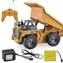 1540 RC Truck  2.4G 6CH Remote Control Alloy Dump Truck Big Dump Truck Engineering Vehicles Loaded Sand Car RC Toy For Kids Gif 2024 - buy cheap