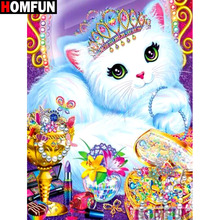 HOMFUN Full Square/Round Drill 5D DIY Diamond Painting "Cartoon Cat" Embroidery Cross Stitch 5D Home Decor Gift A14725 2024 - buy cheap