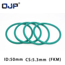 5PCS/lot Rubber Ring Green FKM O ring Seals 5.3mm Thickness ID50mm Rubber O-Rings Seal Gasket Fuel Sealing Oil ORing Washer 2024 - buy cheap