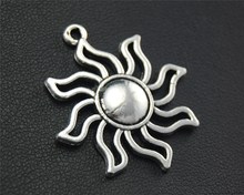 5pcs  Silver Color Sun Charm Accessories For Jewelry Making 28x31mm A1718 2024 - buy cheap