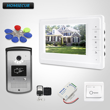 HOMSECUR 7" Wired Video Security Door Phone+Exit Button+Power Supply Module+Remote Control XM701+XC001 2024 - buy cheap