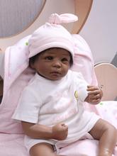 NPK-muñeca bebé Reborn de 55cm para niñas, muñeco de bebé afroamericano, de color negro, regalo de cumpleaños 2024 - compra barato