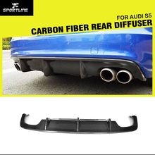 Carbon Fiber Car Rear Diffuser Lip Spoiler Bumper Guard for Audi A5 Sline S5 4 Door 2 Door Sedan Coupe Convertible 2012 - 2016 2024 - buy cheap