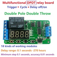Interruptor de tiempo de relé de retardo DPDT multifunción de doble canal DC 12V, módulo PLC de encendido/apagado para conmutación de polaridad de Audio estéreo 2024 - compra barato