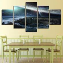 Printing Abstract Poster Modular Canvas Picture 5 Pieces Reef Stone Sea Water And Planet Night View Painting Art Room Wall Decor 2024 - buy cheap